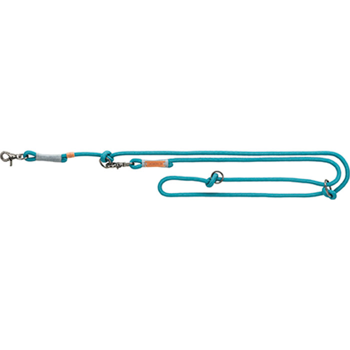 BE NORDIC adjustable leash, L–XL: 2.00 m/ø 13 mm, petrol/light petrol/grey/light grey