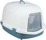 Bandeja Higiénica para gato Primo XXL con cubierta, 56 × 47 × 71 cm, Azul/Blanco