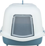 Bandeja Higiénica para gato Primo XXL con cubierta, 56 × 47 × 71 cm, Azul/Blanco