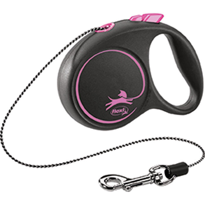 flexi BLACK DESIGN, Cuerda Enrollable, XS: 3 m, Rosa