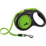 flexi New NEON, tape leash, M: 5 m, neon green