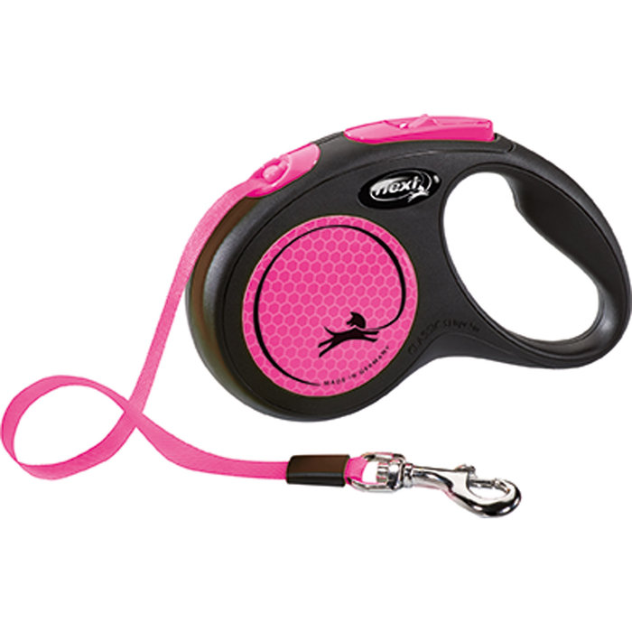 flexi New NEON, Cinta Enrollable, S: 5 m, Rosa Neón