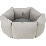 Leni bed, round, ø 55 cm, sand/grey