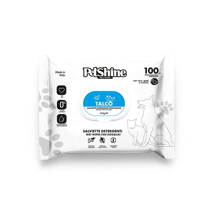 Toallitas Higiene Perro/Gato. Talco 100 toallitas por bolsa