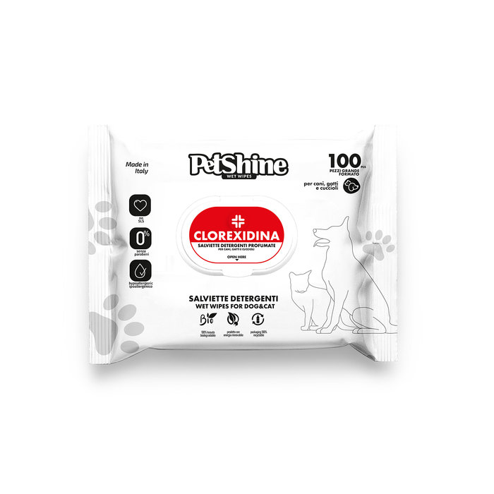 Toallitas Higiene Perro/Gato. Clorexidina 100 toallitas por bolsa