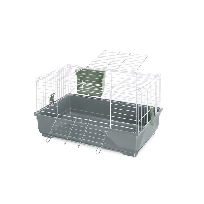 Jaula Roedor EASY 80, 2ND LIFE,80x48.5x42cm, Blanco/Azul (Acc. Verde)