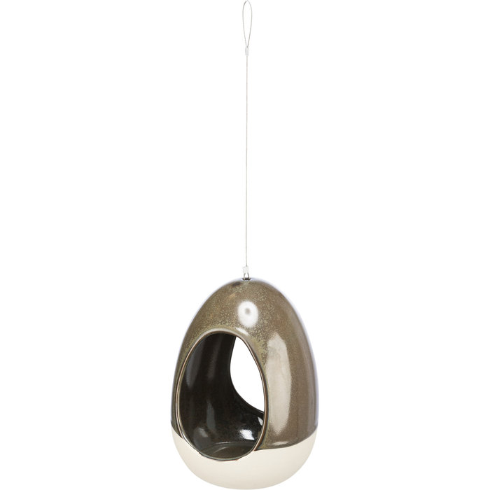 Bird water bowl for hanging, cerami, 150 ml/ø 12 × 16 cm, forest