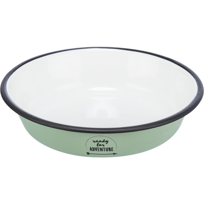 Bowl, flat, enamel/stainless steel, 0.2 l/ø 12 cm, green