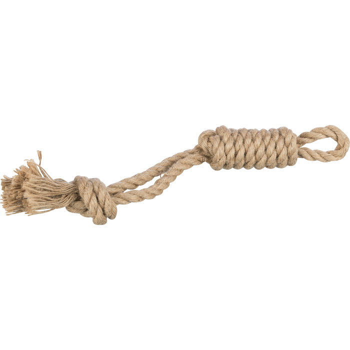 Playing rope with stick, hemp/cotton, 35 cm