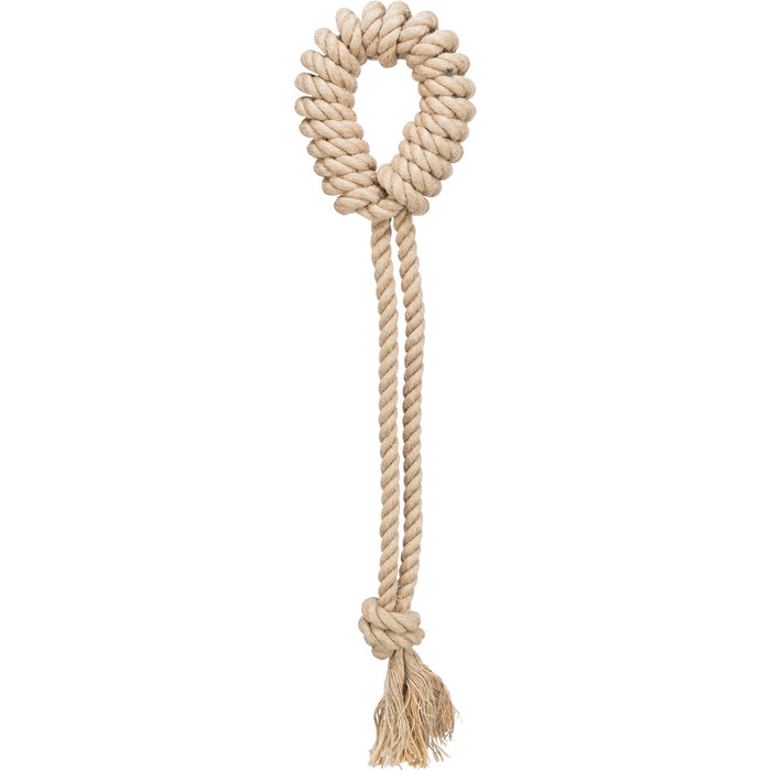 Playing rope with ring, hemp/cotton, 50 cm