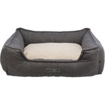 Be Eco Coline bed, square, 100 × 80 cm, dark grey/beige
