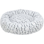 Mila bed, round, plush, ø 60 cm, white-grey