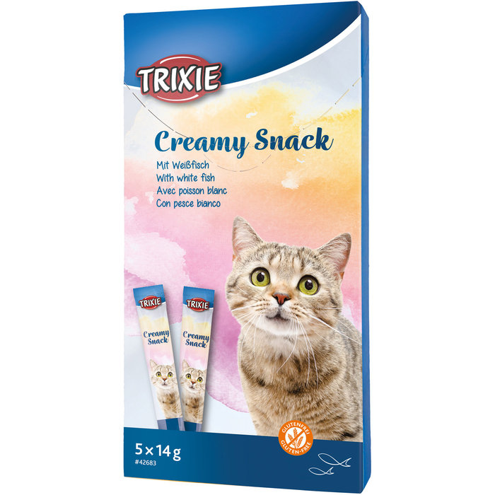 Creamy Snack with white fish, 5 × 14 g