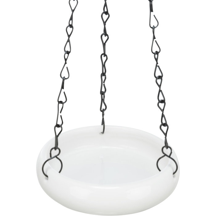 Bird water bowl, hanging, ceramic, 100 ml/ø 12 cm, white