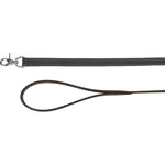 Correa de Cuero Engrasado para Perros Rustic, M–L, Gris, 1,00 m/20 mm