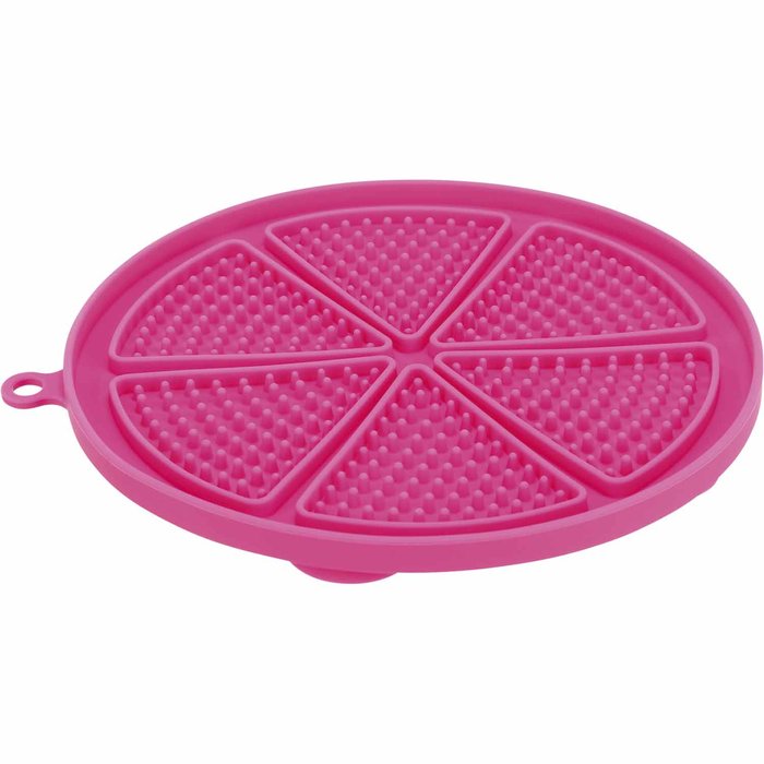 Lick'n'Snack mat with suction pad, Silicone, ø 18 cm, Pink