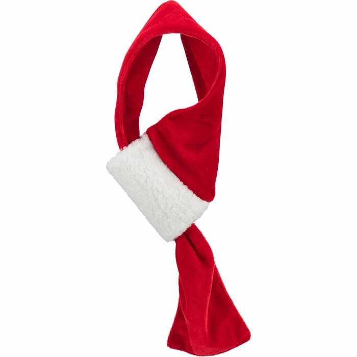 Bufanda de Navidad, aspecto franela/plush, 90 cm, rojo/blanco