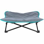 Cama de camping para perros, gris oscuro/azul petróleo, 69 x 20 x 69 cm