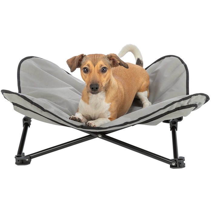 Cama de camping para perros, gris oscuro/azul petróleo, 88 x 32 x 88 cm