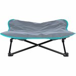 Camping bed for dogs, 88 × 32 × 88 cm, dark grey/petrol