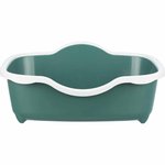 Bandeja Higiénica Davio para gatos, con Borde, verde/blanco, 56 x 26 x 39 cm
