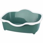 Bandeja Higiénica Davio para gatos, con Borde, verde/blanco, 56 x 26 x 39 cm