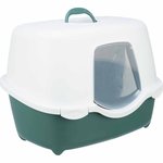 Davio Top cat litter tray, with hood, 56 × 39 × 39 cm, green/white