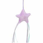 Junior playing rod with star, plush/wood, 40 cm