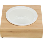 Comedero de cerámica, cerámica/bamboo, 0.25 l/ø 12 cm/15 × 5 × 15 cm