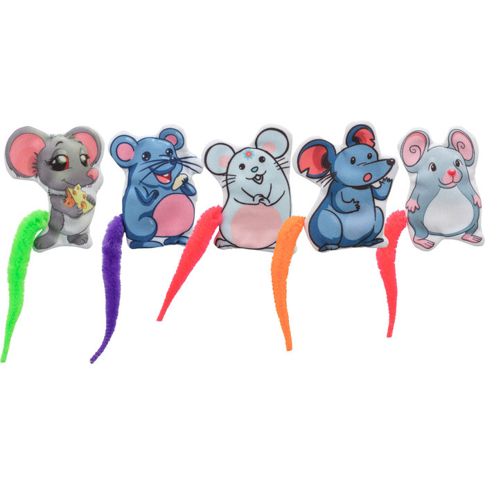 Ratón, tela, catnip, 7.5 cm