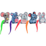 Ratón, tela, catnip, 7.5 cm