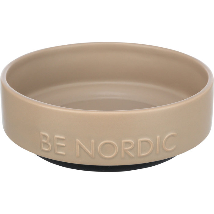 BE NORDIC Comedero de cerámica, cerámica/caucho, 0.5 l/ø 16 cm, Taupe