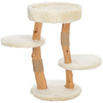 Poste Rascador Santo para gatos, madera auténtica, 73 cm, crema