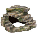 Roca esquina con cueva y plataforma, 24 × 19 × 25 cm