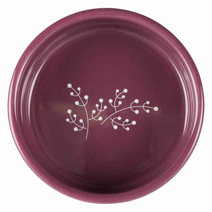 Ceramic bowl, 0.3 l/ø 12 cm, white/berry