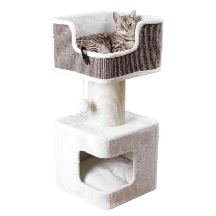 Ava scratching post XXL, 86 cm, white/grey