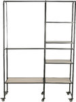 Estante de boutique, 125 × 180 × 40 cm, negro/gris