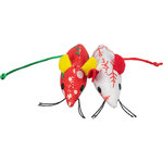 Ratón de Navidad, 2 piezas, tela, 7 cm