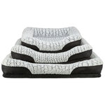 Cama Lino, cuadrado, 70 × 55 cm, Negro/Gris