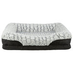 Cama Lino, cuadrado, 70 × 55 cm, Negro/Gris