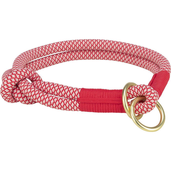 Soft Rope Collar de Educación, XS, 25 cm/ø 6 mm, Rojo/Crema