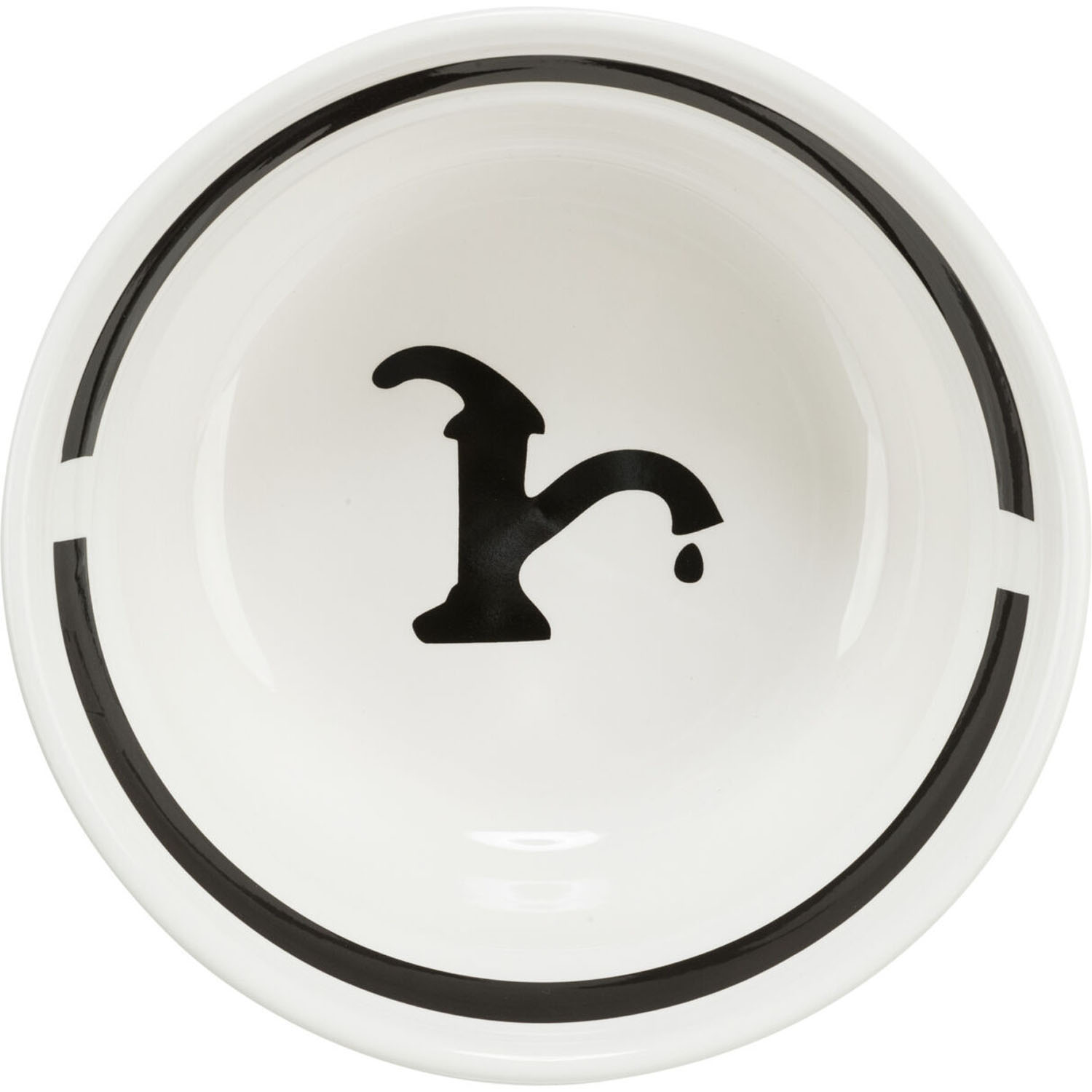 Comedero de cerámica, 2,6 l/ø 25 cm, Blanco/Negro