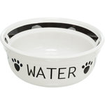 Comedero de cerámica, 2,6 l/ø 25 cm, Blanco/Negro