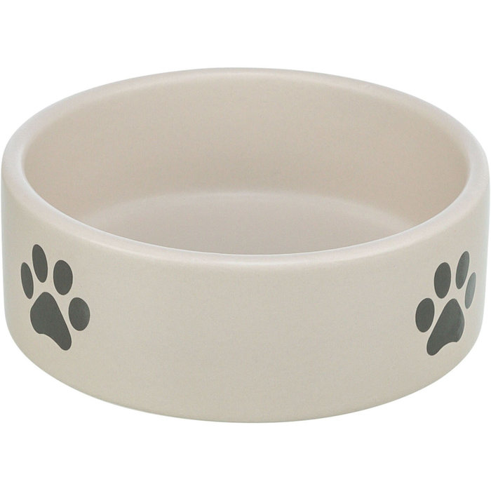 Comedero de cerámica, 0,8 l/ø 16 cm, Gris claro/Gris