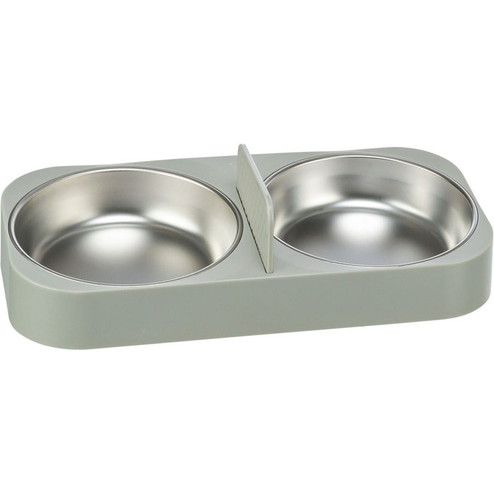 Comedero Doble, 0,5 l/32 × 5 × 16 cm, Blanco