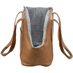 Bolsa Evelyn, 40 × 30 × 20 cm, Marrón/Gris