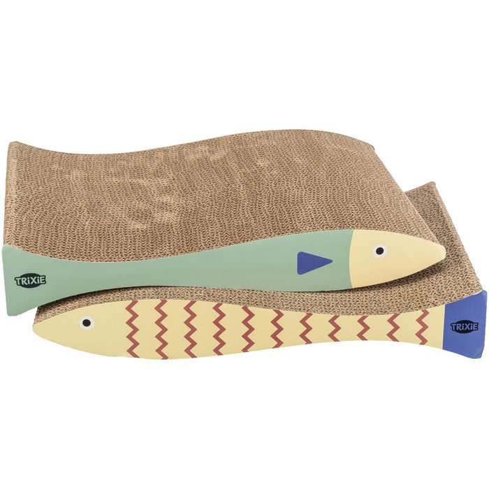 Tabla Cartón Rascadora, 40 × 30 × 11 cm, Menta/Crema