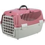 Transportín Capri 1 & 2, XS, 32 × 31 × 48 cm, Gris claro/Rosa