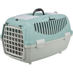 Transportín Capri 1 & 2, XS–S, 37 × 34 × 55 cm, Gris claro/Salvia
