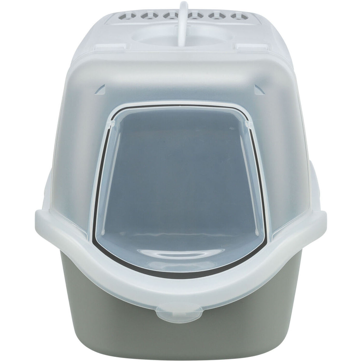 Bandeja Higiénica Vico Open Top con Cubierte, 40 × 40 × 56 cm, Gris claro/Blanco